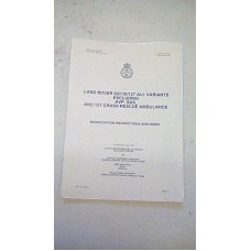 LAND ROVER DEFENDER ALL VARIANTS LESS AVP SAS AND 127 AMBULANCE MODIFICATION INSTRUCTIONS AND INDEX MANUAL